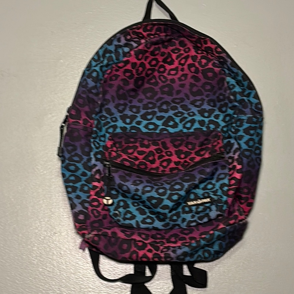 Vans Blue and Purple Backpack with Bold Animal Print